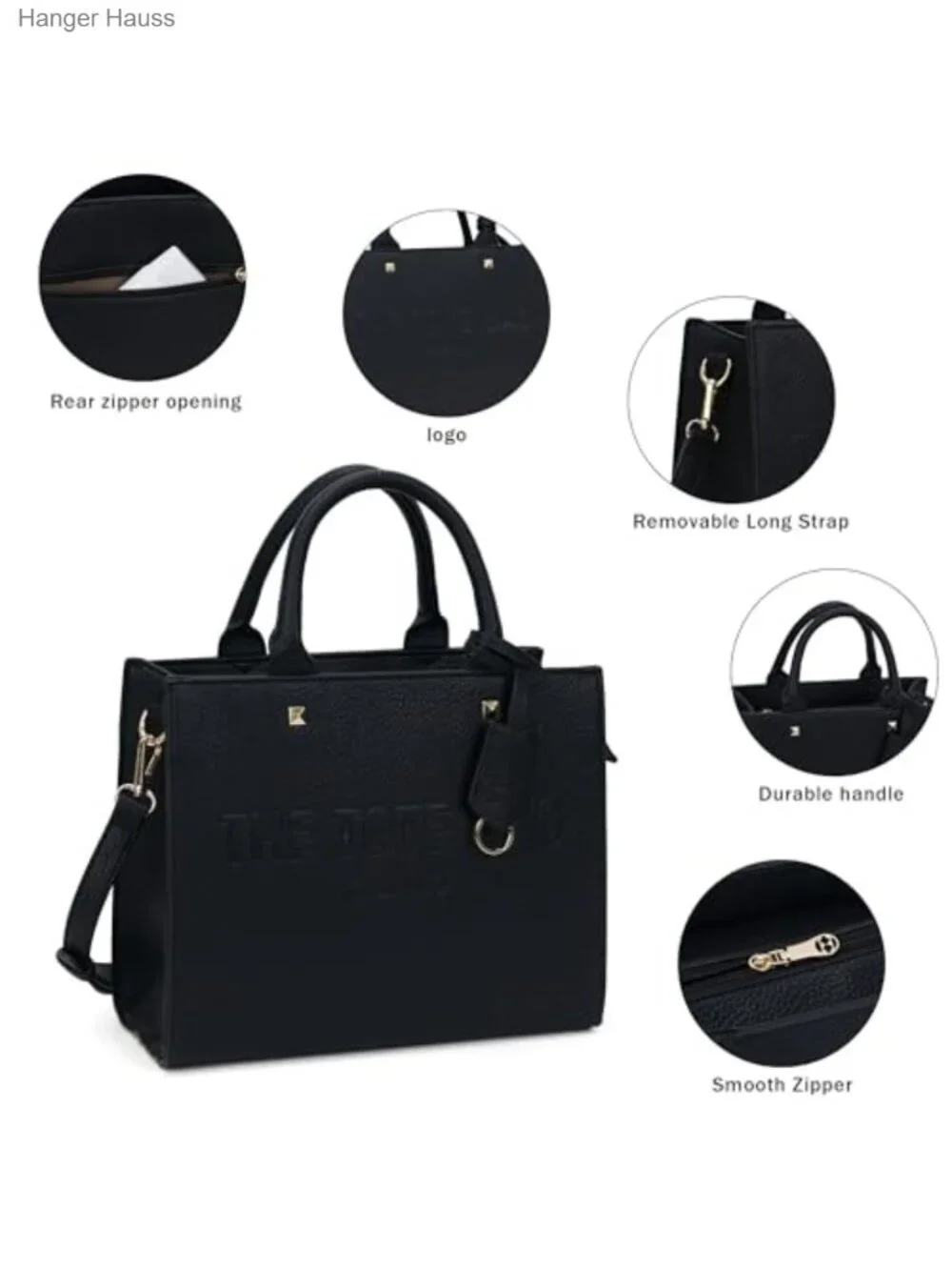Faux Leather Tote Bag Satchel Purse Handbags with Adjustable Shoulder Strap